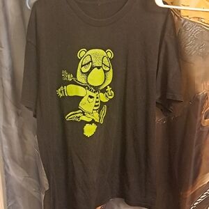 Black Kids Shirt with Green Bear Design